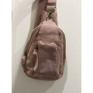 Free People Sling Blush Pink Suede Bag